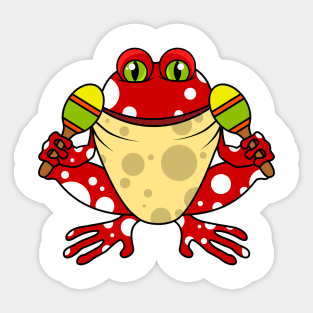 Frog with Table tennis racket Sticker